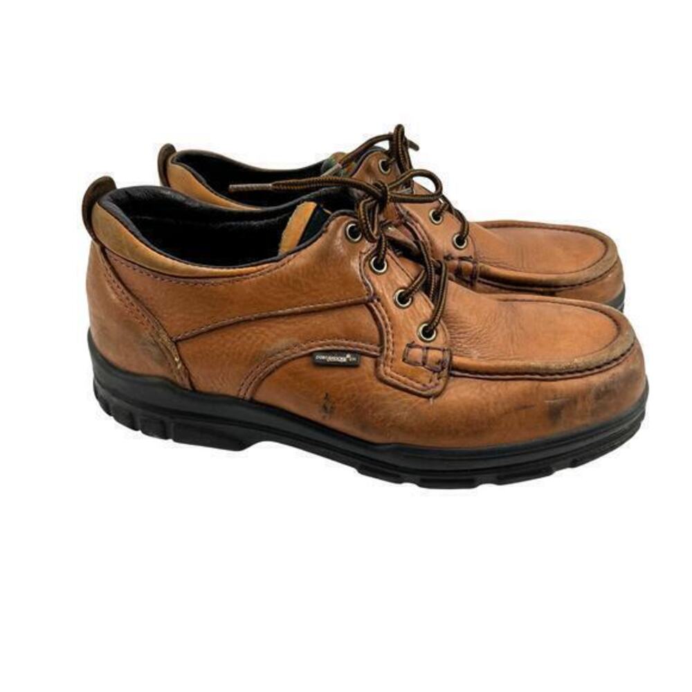 Wolverine Mens 8.5 W Steel Toe Durashocks Explorer Oxford brown tan leather boot